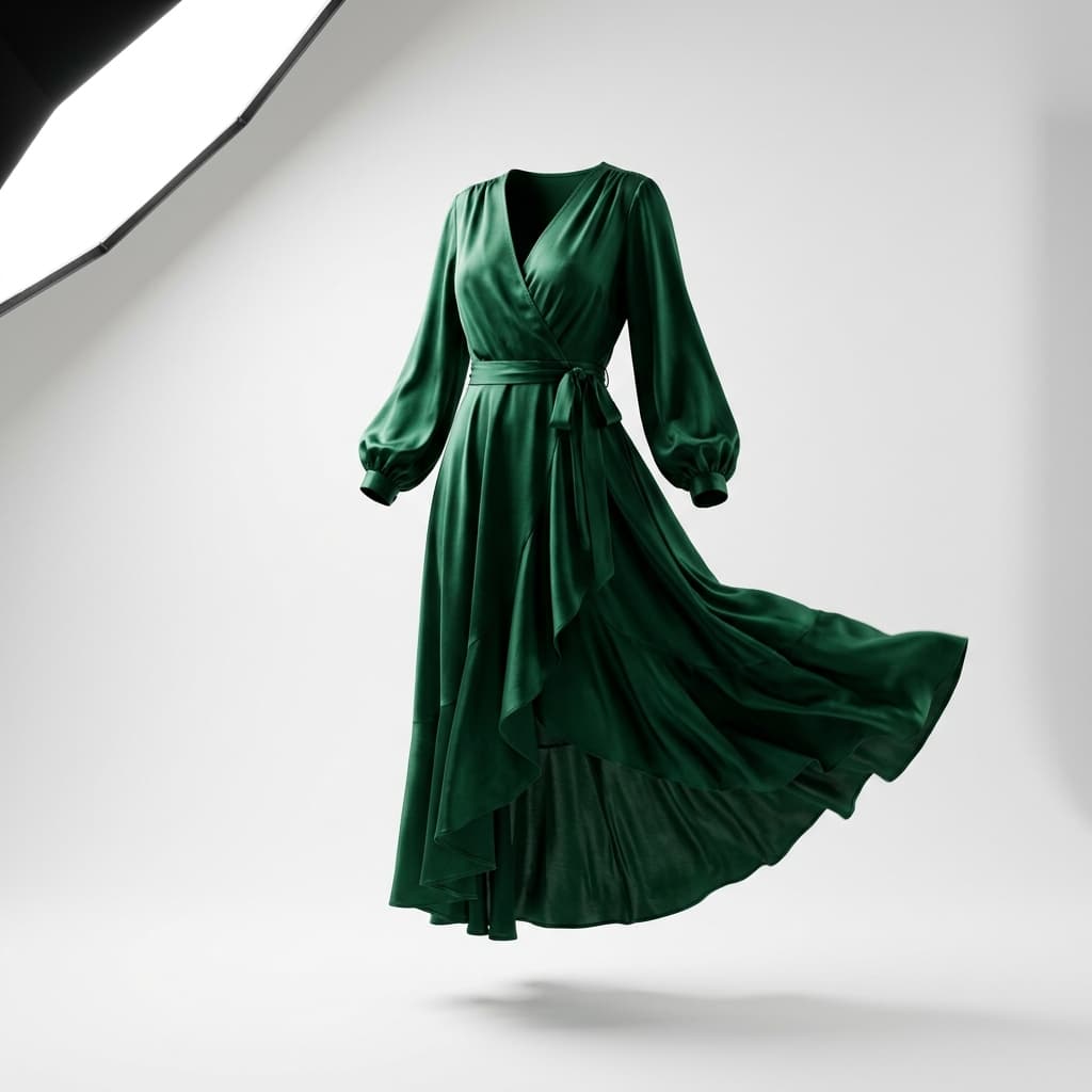 Silk Notch-Collar Dress